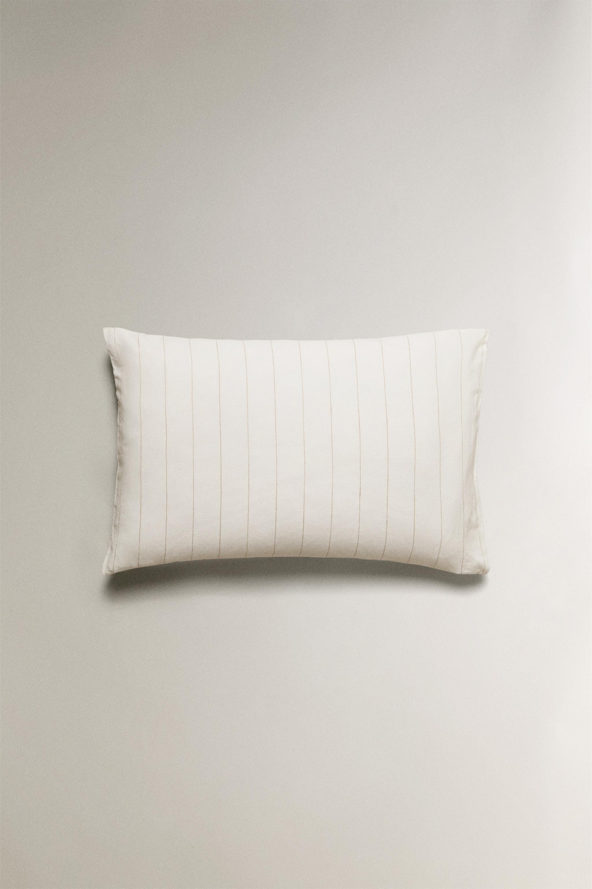 STRIPED COTTON LINEN PILLOWCASE